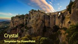  Presentation with spain music - Colorful presentation design enhanced with stone bridge - archway - ronda spain backdrop and a wine colored foreground