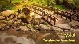  Presentation with beautiful nature - PPT layouts consisting of stone bridge - beautiful asian landscape bright colors background and a tawny brown colored foreground