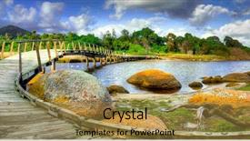  Presentation with flood control river - Audience pleasing PPT theme consisting of stone bridge - footbridge at tidal river wilsons backdrop and a gold colored foreground