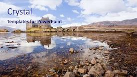  Presentation with reflection - Amazing presentation design having stone bridge - reflection of eilean donan castle backdrop and a sky blue colored foreground