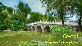  Presentation with kidney stone - Slides featuring stone bridge in an asian background and a tawny brown colored foreground