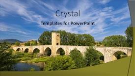  Presentation with stone - Theme enhanced with stone-bridge-over-ebro-river background and a teal colored foreground