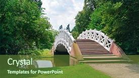  Presentation with stream - Colorful PPT theme enhanced with stone bridge over the stream backdrop and a tawny brown colored foreground