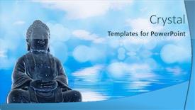  Presentation with blue water - Cool new theme with stone-buddha-on-blue-water backdrop and a sky blue colored foreground
