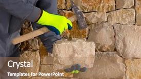  Presentation with stone - Beautiful presentation design featuring acute pain in a woman palm a woman massaging her painful hand isolated on a white with clipping path backdrop and a pink colored foreground