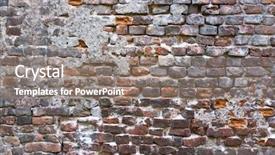  Presentation with brick wall texture - Beautiful theme featuring stone buildings - brick wall texture backdrop and a  colored foreground