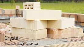  Presentation with building reconstruction - Presentation theme with stone buildings - bricks for building background and a soft green colored foreground