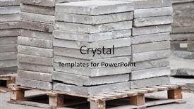  Presentation with pallet - Beautiful presentation theme featuring stone buildings - image of bricks backdrop and a light gray colored foreground