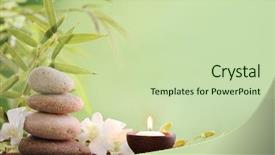  Presentation with spa - Presentation theme consisting of stones candles - spa still life with stacked background and a soft green colored foreground