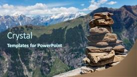  Presentation with himachal pradesh - Amazing slide set having stone-cairn-in-himalayas-near backdrop and a ocean colored foreground