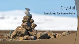  Presentation with iceland - Cool new presentation theme with stone-cairns-erected-in-iceland backdrop and a light blue colored foreground