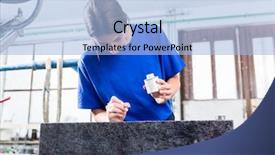  Presentation with ornament - Amazing presentation having stone carver applying ornament backdrop and a light blue colored foreground