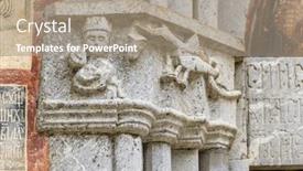  Presentation with river valley - Presentation theme enhanced with stone-carving-on-the-walls and a coral colored foreground