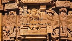  Presentation with india temple - Slide deck consisting of stone carving sculptures pf ganesha background and a gold colored foreground