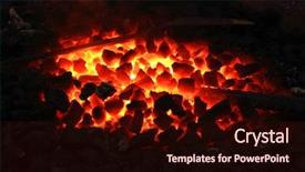  Presentation with image resolution - Audience pleasing theme consisting of stone charcoal fire on bugle backdrop and a wine colored foreground