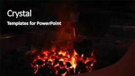  Presentation with charcoal - Presentation enhanced with stone charcoal fire on bugle background and a  colored foreground