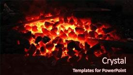  Presentation with charcoal - Presentation design having stone charcoal fire on bugle background and a wine colored foreground