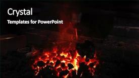  Presentation with charcoal - PPT theme featuring stone charcoal fire on bugle background and a black colored foreground