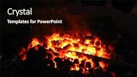  Presentation with charcoal - Audience pleasing theme consisting of stone charcoal fire on bugle backdrop and a black colored foreground