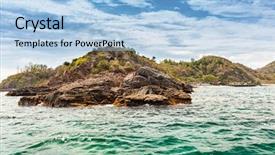  Presentation with coast - Colorful theme enhanced with stone coast on island near nha trang vietnam backdrop and a light blue colored foreground