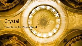  Presentation with interior - Beautiful slides featuring stone columns - interior of the holy sophia backdrop and a yellow colored foreground