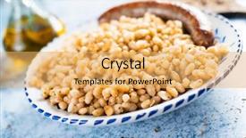  Presentation with olive oil - Audience pleasing slide set consisting of stone countertops - botifarra amb mongetes fried white backdrop and a yellow colored foreground