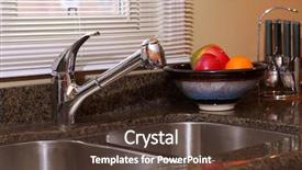  Presentation with granite - Presentation enhanced with stone countertops - interior of a modern kitchen background and a tawny brown colored foreground
