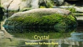  Presentation with moss - Slide set having stone-covered-with-moss background and a tawny brown colored foreground