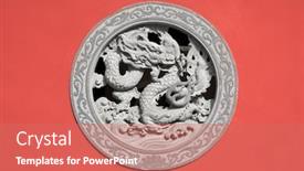  Presentation with buddhism - Presentation theme enhanced with stone-dragon-relief-window-made background and a coral colored foreground