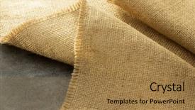  Presentation with texture of the soil soil - Presentation consisting of stone fabrication - burlap hessian sacking at background background and a coral colored foreground