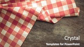  Presentation with table napkin aesthetic - Amazing slide deck having stone fabrication - checked cloth napkin at table backdrop and a tawny brown colored foreground