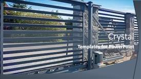  Presentation with remote - Presentation with stone-fence-and-entrance-gate background and a gray colored foreground