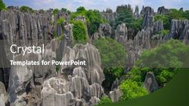  Presentation with tall - Presentation design with stone-forest-shilin-the-tall background and a gray colored foreground