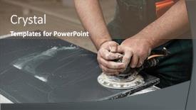  Presentation with facade - Beautiful slides featuring stone-furniture-production-carpenter-polishes backdrop and a violet colored foreground