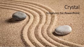  Presentation with zen stone - Slide deck with stone garden - relaxation meditation simplicity background and a coral colored foreground
