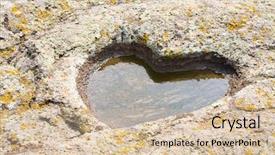  Presentation with tell tale heart - Beautiful slides featuring stone granite heart with puddle backdrop and a soft green colored foreground