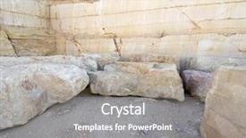  Presentation with stone quarry - Amazing PPT theme having stone in a quarry backdrop and a gray colored foreground