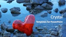  Presentation with design - Cool new slides with stone in form of heart backdrop and a teal colored foreground