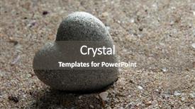  Presentation with sand heart - PPT theme consisting of stone in shape of heart background and a  colored foreground