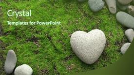  Presentation with shape heart - Presentation theme enhanced with stone in shape of heart background and a tawny brown colored foreground