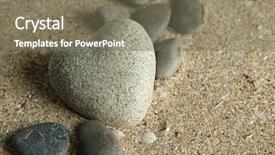  Presentation with sand heart - Amazing presentation theme having asian woman show victory sign backdrop and a sky blue colored foreground