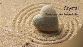 Presentation with zen stone - Presentation consisting of stone in shape of heart background and a coral colored foreground