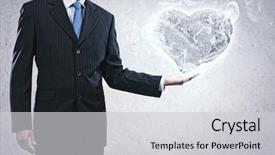  Presentation with clouds in heart shape - Colorful PPT layouts enhanced with parents with bottle of alcohol and little girl against brick background backdrop and a dark gray colored foreground.