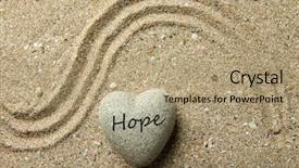  Presentation with sand heart - Slides consisting of stone in shape of heart background and a coral colored foreground