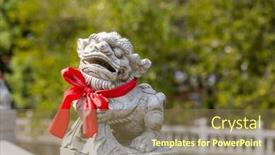  Presentation with ripple - Presentation theme having stone-lion-with-ripple background and a tawny brown colored foreground