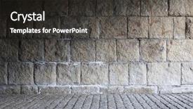  Presentation with castle wall - Amazing slide deck having stone masonry wall backdrop and a dark gray colored foreground