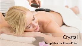  Presentation with spa salon - Amazing theme having stone massage at salon spa backdrop and a lemonade colored foreground