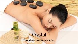  Presentation with massage therapy - Audience pleasing PPT theme consisting of hot key black - stone massage for young woman backdrop and a lemonade colored foreground