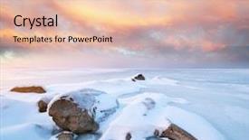  Presentation with winter ice - Slide deck enhanced with stone on ice winter landscape background and a lemonade colored foreground