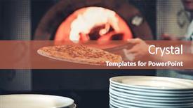  Presentation with fire service - Cool new PPT layouts with stone oven with fire backdrop and a coral colored foreground